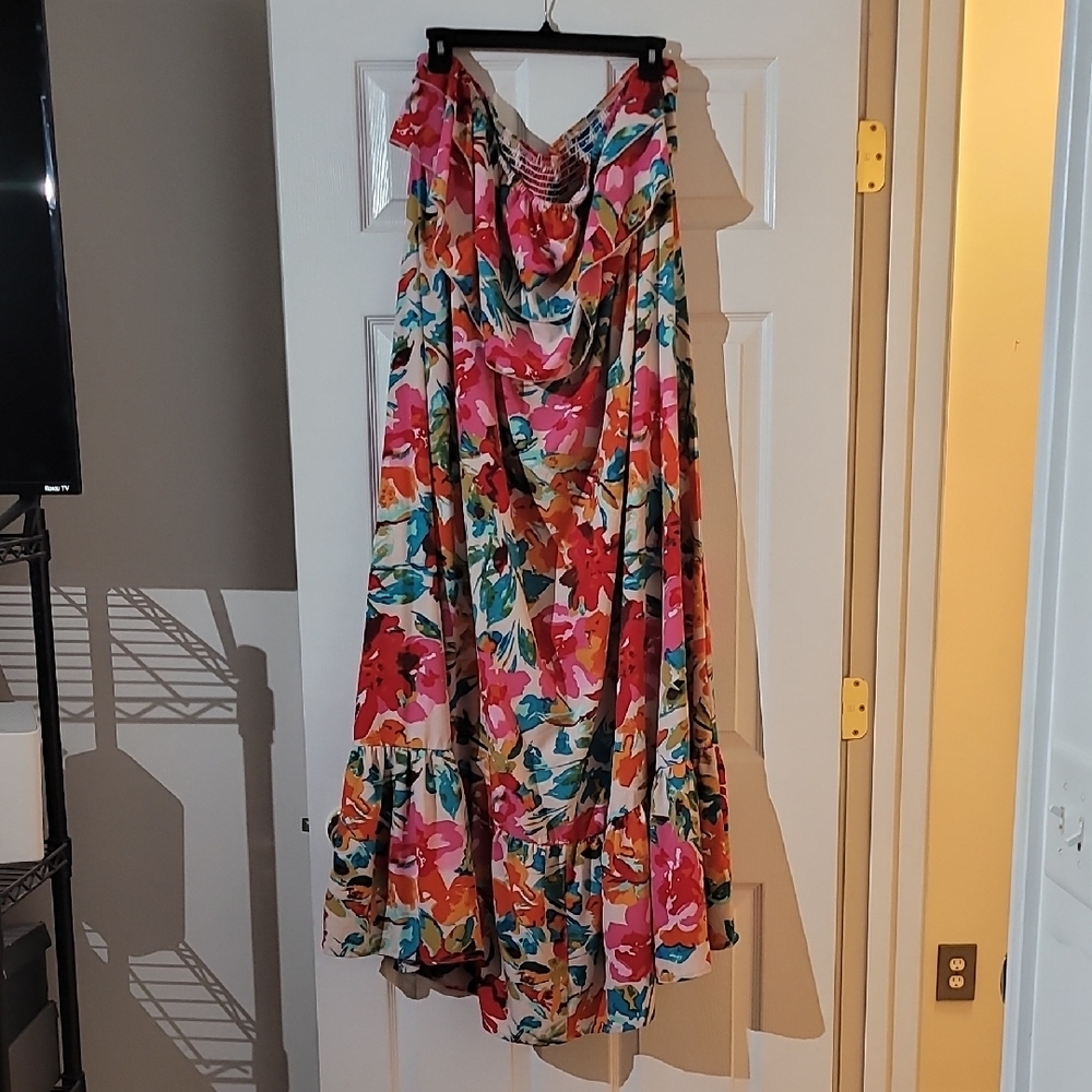 SHEIN Multicolor Floral High Low Dress